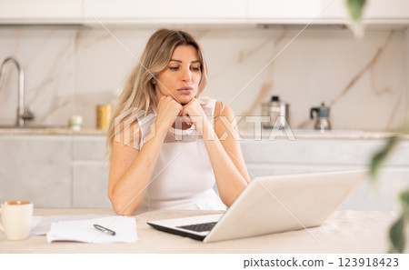 she remotely collaborates 123918423