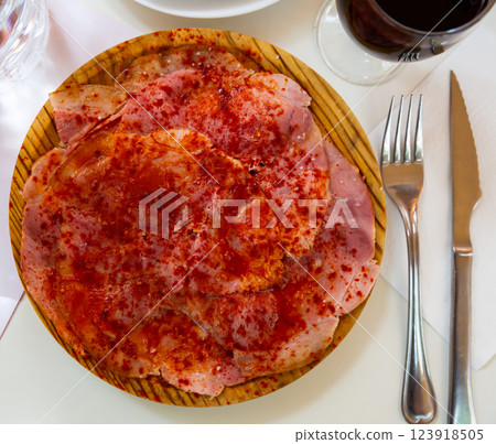 Top view of Galician-style Lacon 123918505