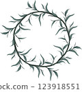 vintage wreath with watercolor tropical leaves 123918551