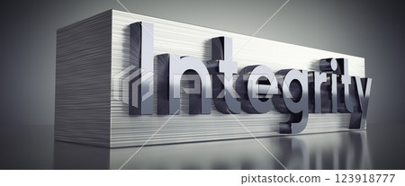 Integrity - metal typographical concept - 3D illustration 123918777