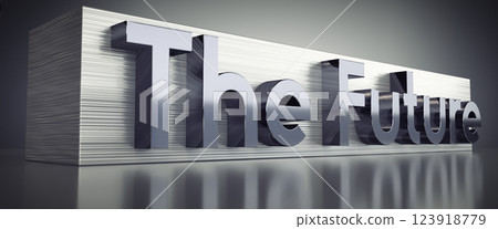 The future - metal typographical concept - 3D illustration 123918779