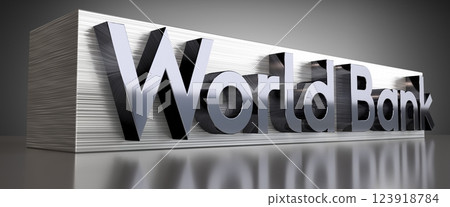 World bank - metal typographical concept - 3D illustration 123918784