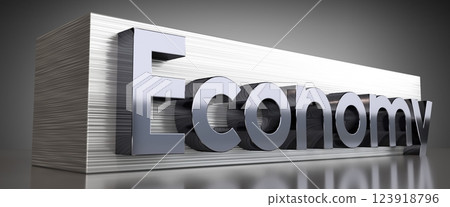 Economy - metal typographical concept - 3D illustration 123918796