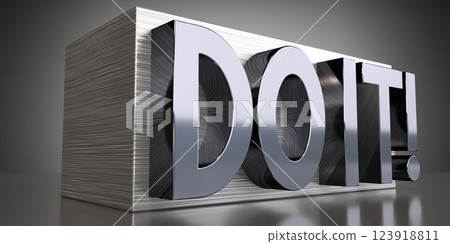 Do it - metal typographical concept - 3D illustration 123918811