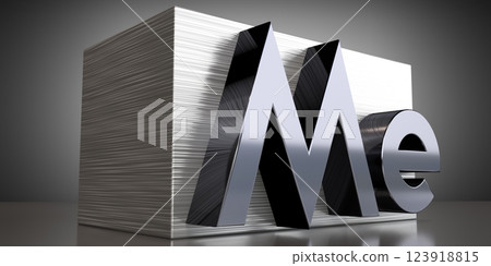 Me - metal typographical concept - 3D illustration 123918815