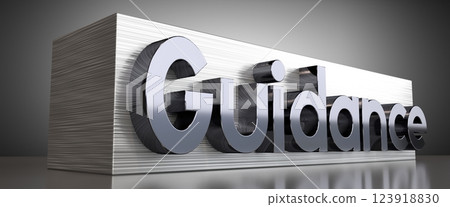 Guidance - metal typographical concept - 3D illustration Guidance - metal typographical concept - 3D illustration 123918830