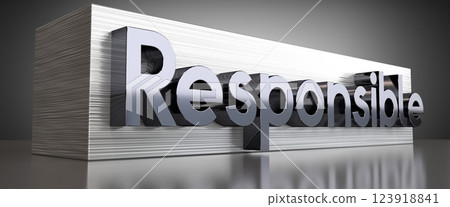 Responsible - metal typographical concept - 3D illustration 123918841
