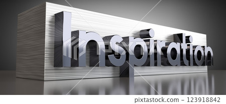 Inspiration - metal typographical concept - 3D illustration Inspiration - metal typographical concept - 3D illustration 123918842