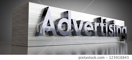 Advertising - metal typographical concept - 3D illustration 123918843