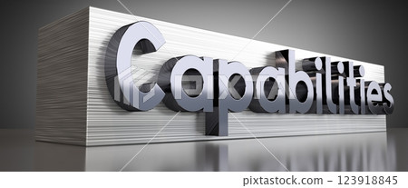 Capablities - metal typographical concept - 3D illustration 123918845