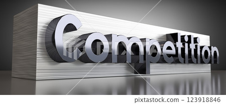 Competition - metal typographical concept - 3D illustration 123918846