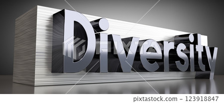 Diverstity - metal typographical concept - 3D illustration 123918847