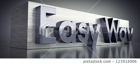 Easy way - metal typographical concept - 3D illustration Easy way - metal typographical concept - 3D illustration 123918906