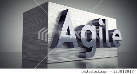 Agile - metal typographical concept - 3D illustration Agile - metal typographical concept - 3D illustration 123918917