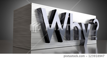 Why - metal typographical concept - 3D illustration 123918947