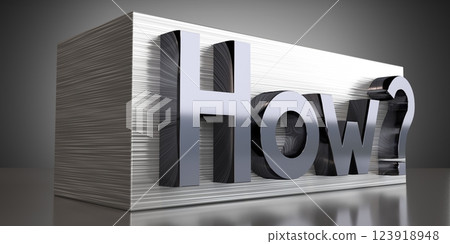 How - metal typographical concept - 3D illustration 123918948