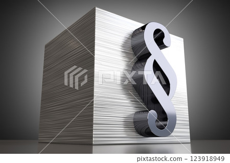 Paragraph sign - metal typographical concept - 3D illustration Paragraph sign - metal typographical concept - 3D illustration 123918949