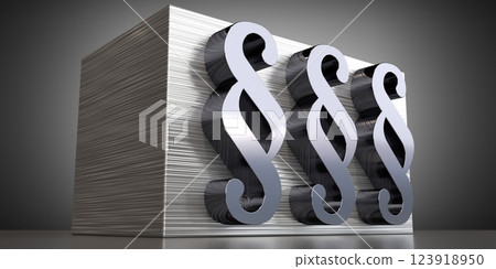 Paragraph signs - metal typographical concept - 3D illustration 123918950