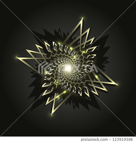 Futuristic Abstract Spiral Design with Illuminated Geometric Patterns 123919386