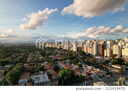 Cityscape of Sao Paulo showing urban buildings and green areas Cityscape of Sao Paulo showing urban buildings and green areas 123919470