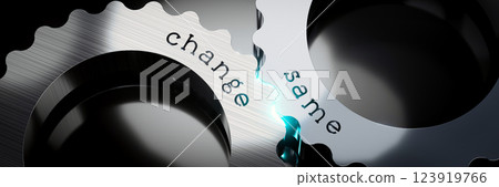 Same, change - gears concept - 3D illustration 123919766