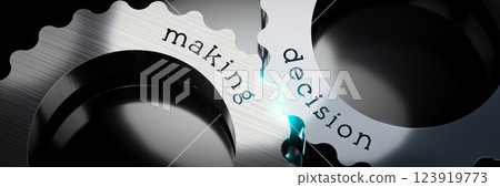 Decision making - gears concept - 3D illustration Decision making - gears concept - 3D illustration 123919773