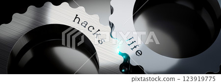 Life hacks - gears concept - 3D illustration Life hacks - gears concept - 3D illustration 123919775