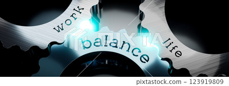 Work, life, balance - gears concept - 3D illustration Work, life, balance - gears concept - 3D illustration 123919809