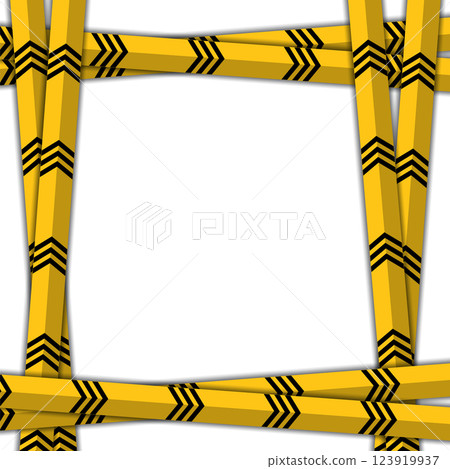 Vector Warning Tapes Set. Yellow and Black Danger Caution Sign. Striped Transition Abstract Strict Barrier. Diagonal Striped Lines. Danger in Construction or on the Road 123919937