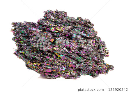 Macro mineral stone Carborundum on white background Macro mineral stone Carborundum on white background 123920242