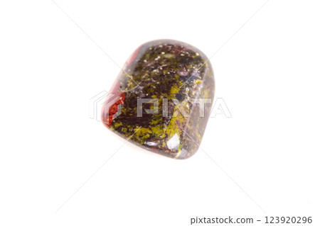 Macro mineral stone jasper on a white background 123920296