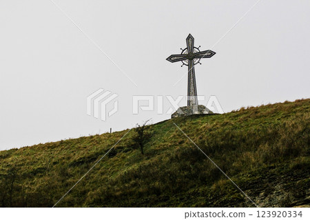 Ancient cross in Kamyanets-Podilskyi 123920334