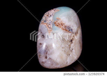 Macro Mineral Stone Amazonite on a black background Macro Mineral Stone Amazonite on a black background 123920374