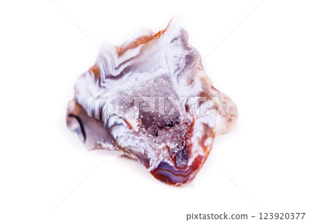 Macro mineral stone agate bud on white background Macro mineral stone agate bud on white background 123920377