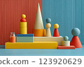 Abstract geometric shapes in vibrant colors 123920629