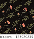 floral seamless pattern with vintage flowers 123920835