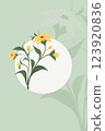 invatation/postcard with hand drawn flowers 123920836