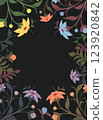 invatation/postcard with colorfull watercolor flowers 123920842