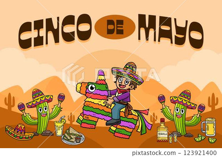 Cinco de Mayo Poster Horizontal Banner Background  123921400