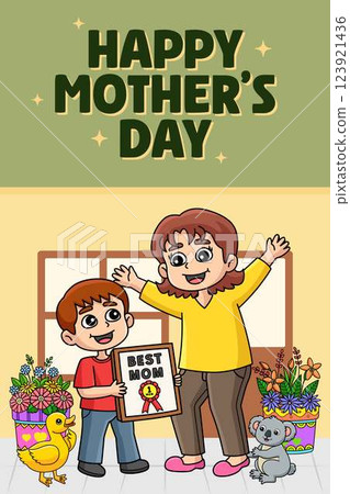 Happy Mothers Day Poster Vertical Banner Templates 123921436