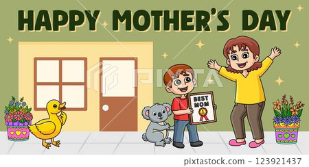 Happy Mothers Day Poster Panoramic Banner  123921437