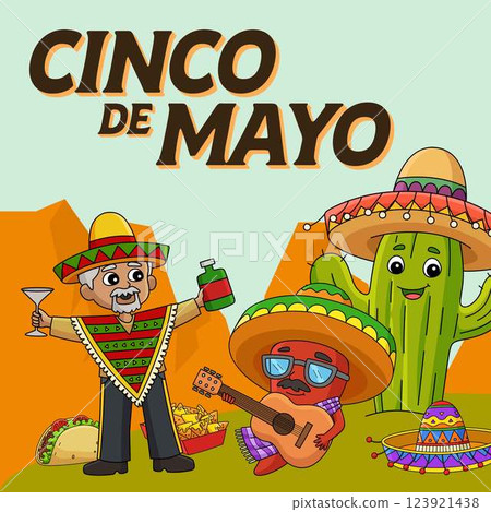 Cinco de Mayo Poster Square Banner Background Cinco de Mayo Poster Square Banner Background 123921438