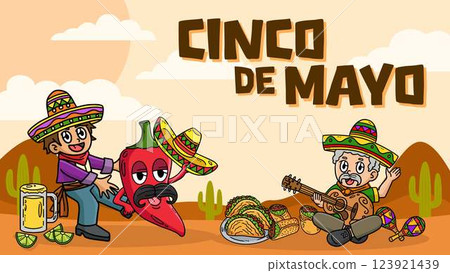 Cinco de Mayo Poster Panoramic Banner Background Cinco de Mayo Poster Panoramic Banner Background 123921439