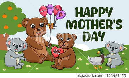 Happy Mothers Day Poster Horizontal Banner  123921455