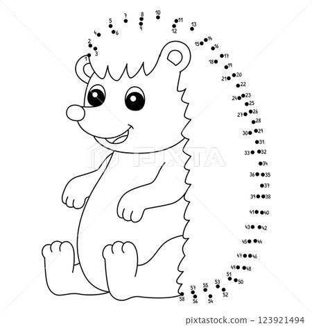 Dot to Dot Hedgehog Farm Animal Isolated Coloring Dot to Dot Hedgehog Farm Animal Isolated Coloring 123921494