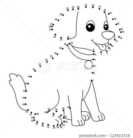 Dot to Dot Dog Farm Animal Isolated Coloring Page Dot to Dot Dog Farm Animal Isolated Coloring Page 123921518