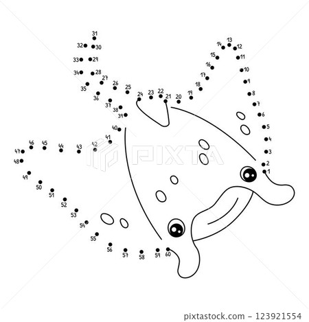 Dot to Dot Manta Ray Animal Isolated Coloring Page Dot to Dot Manta Ray Animal Isolated Coloring Page 123921554
