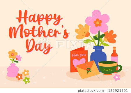 Happy Mothers Day Poster Horizontal Banner  123921591