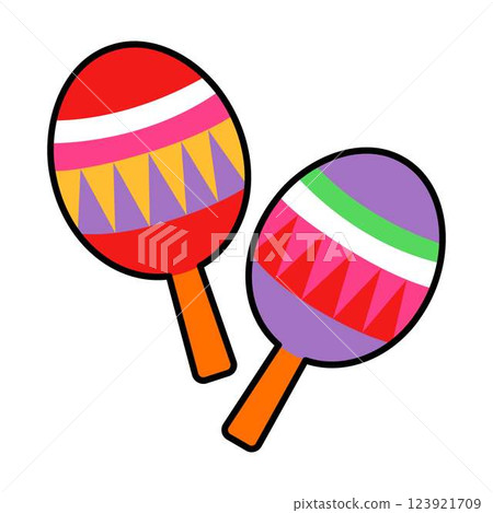 Maracas Musical Instrument Vector Cartoon Clipart  123921709