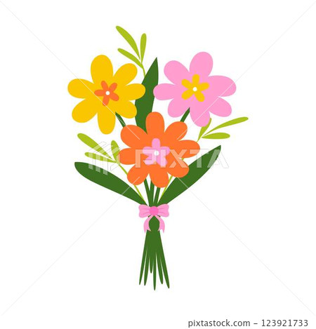 Bouquet Flower Script Cartoon Colored Clipart Bouquet Flower Script Cartoon Colored Clipart 123921733